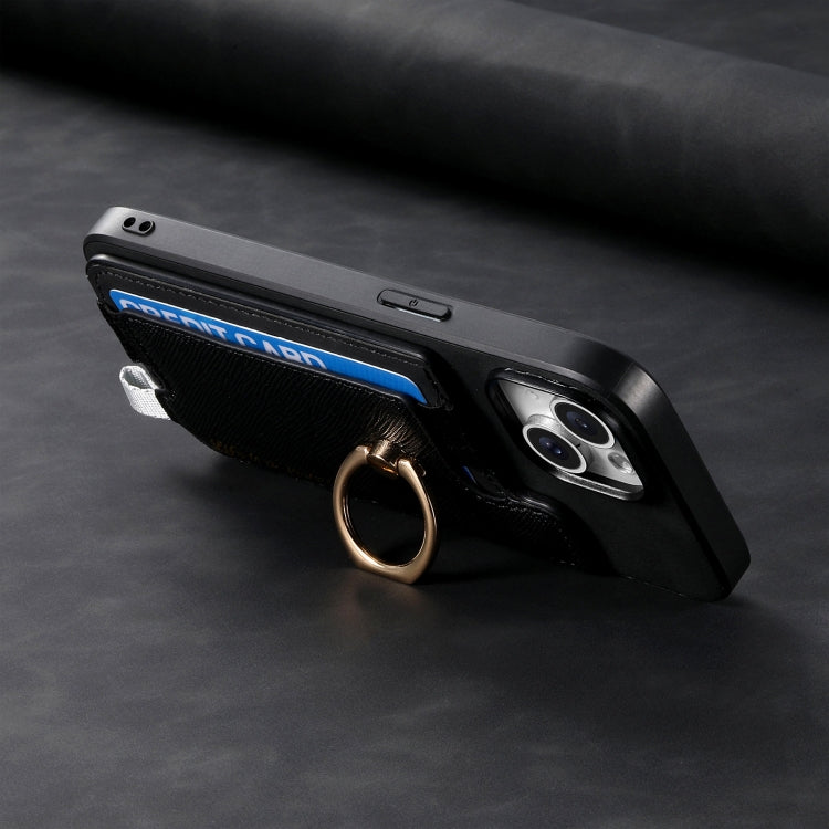 For Huawei Pura 70 Ultra Retro Magsafe Cross Leather Ring Holder Card Bag Phone Case(Black)