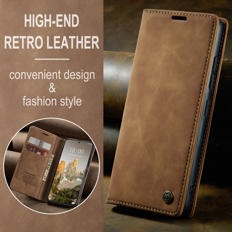 For Xiaomi 14T CaseMe 013 Multifunctional Horizontal Flip Leather Phone Case(Brown)