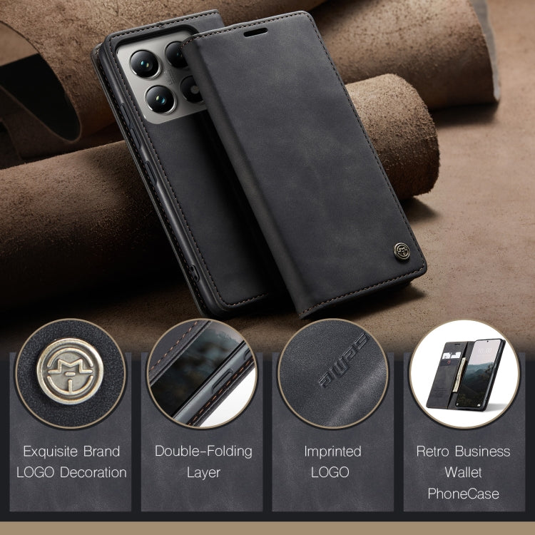 For Xiaomi 14T Pro CaseMe 013 Multifunctional Horizontal Flip Leather Phone Case(Black) - free shipping - PMC Jewellery - Order now!