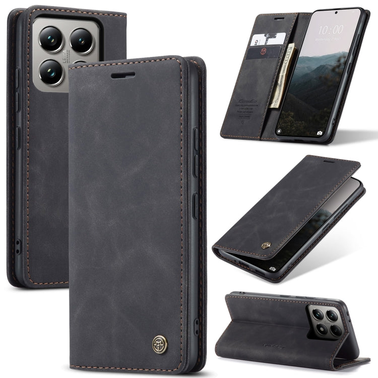 For Xiaomi 14T Pro CaseMe 013 Multifunctional Horizontal Flip Leather Phone Case(Black)