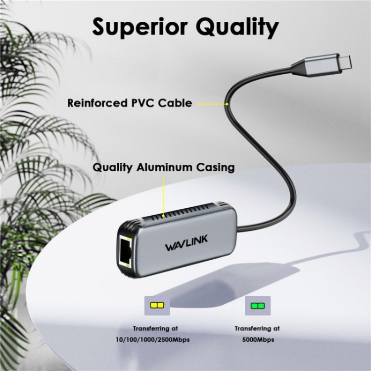 WAVLINK NWU340G 5Gbps Wired Network Converter USB-C to RJ45 Gigabit Ethernet Adapter - free shipping - PMC Jewellery - Order now!