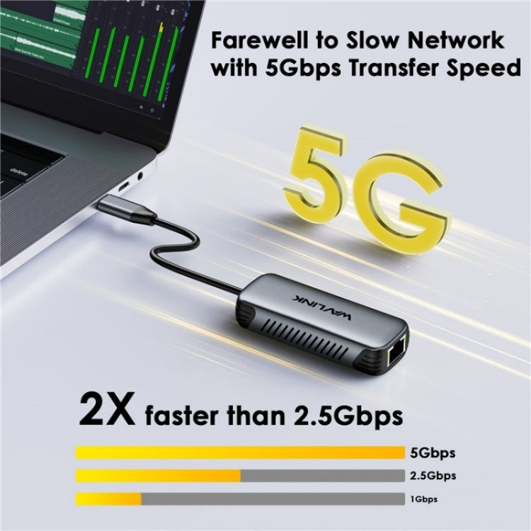 WAVLINK NWU340G 5Gbps Wired Network Converter USB-C to RJ45 Gigabit Ethernet Adapter - free shipping - PMC Jewellery - Order now!