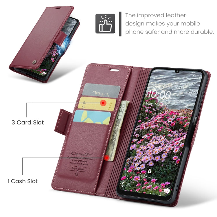 For Samsung Galaxy A06 CaseMe 023 Butterfly Buckle Litchi Texture RFID Anti-theft Leather Phone Case(Red)