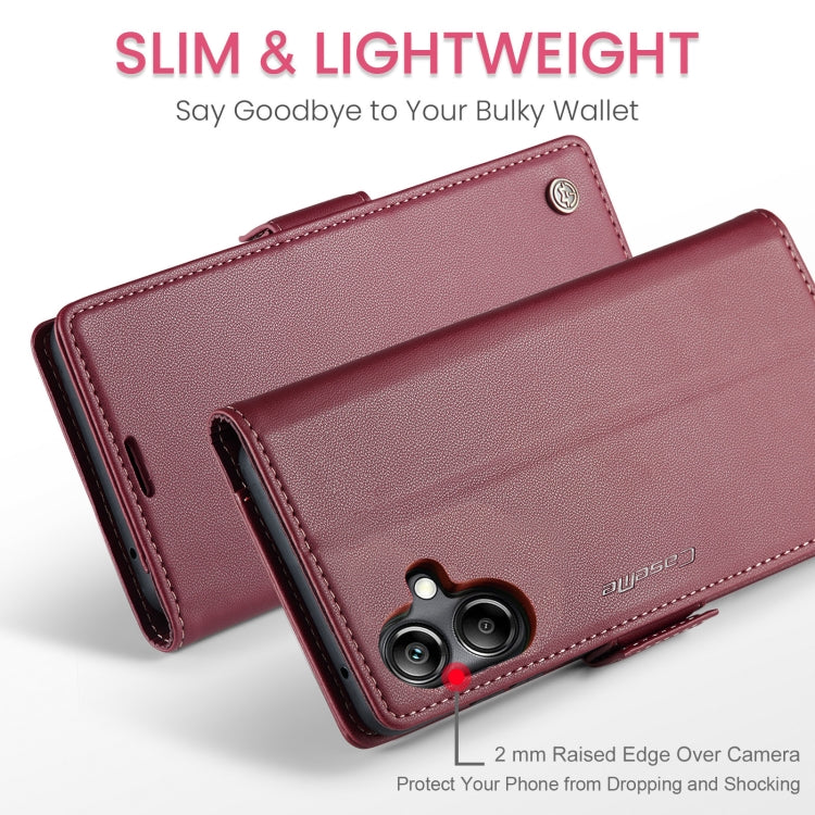For Samsung Galaxy A06 CaseMe 023 Butterfly Buckle Litchi Texture RFID Anti-theft Leather Phone Case(Red)