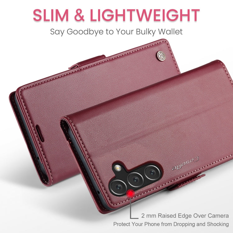 For Samsung Galaxy A16 5G CaseMe 023 Butterfly Buckle Litchi Texture RFID Anti-theft Leather Phone Case(Red)