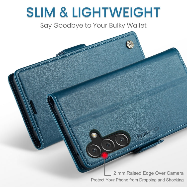 For Samsung Galaxy A16 5G CaseMe 023 Butterfly Buckle Litchi Texture RFID Anti-theft Leather Phone Case(Blue)
