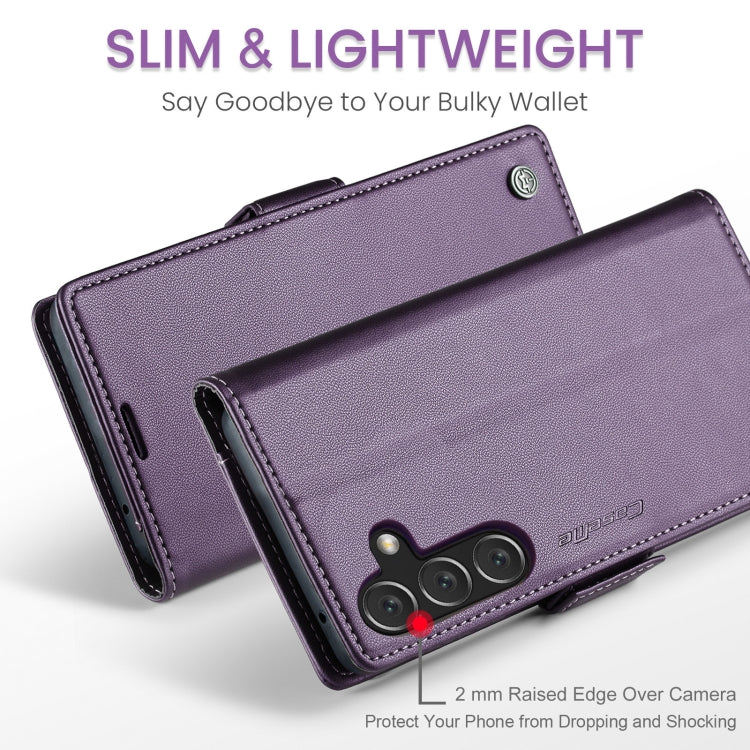 For Samsung Galaxy A16 5G CaseMe 023 Butterfly Buckle Litchi Texture RFID Anti-theft Leather Phone Case(Purple)