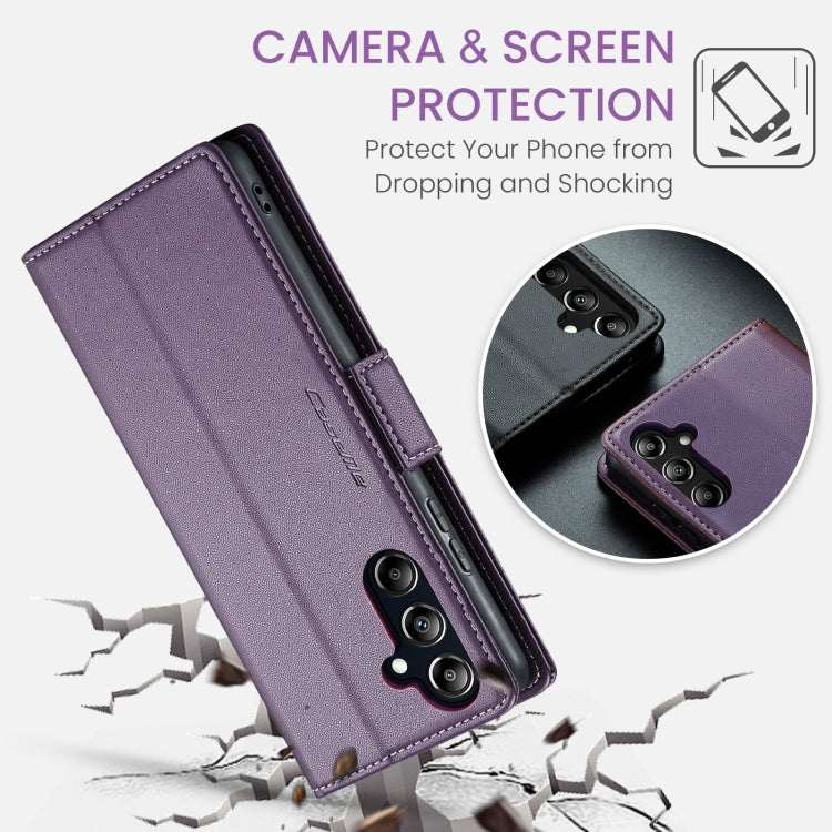 For Samsung Galaxy A16 5G CaseMe 023 Butterfly Buckle Litchi Texture RFID Anti-theft Leather Phone Case(Purple)