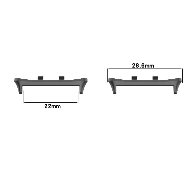 For Honor Watch 5 1 Pair 22mm Stainless Steel Metal Watch Band Connector(Black) - For Honor by PMc TechLife | Online Shopping South Africa | PMc TechLife | Buy Now Pay Later Mobicred