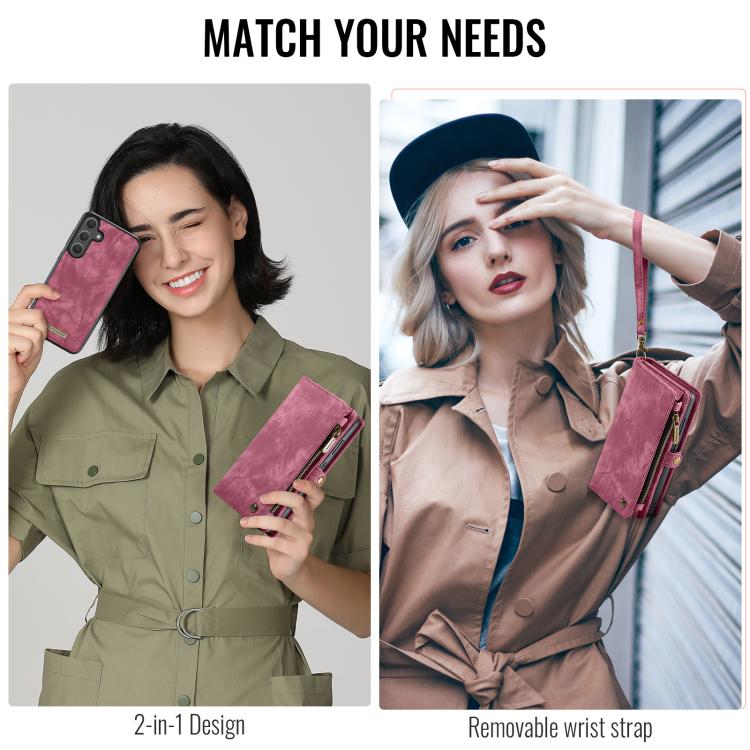 For Samsung Galaxy S25 5G CaseMe 008 Detachable Multifunctional Leather Phone Case(Wine Red) - Galaxy S25 5G Cases by CaseMe | Online Shopping South Africa | PMC TechLife | Buy Now Pay Later Mobicred