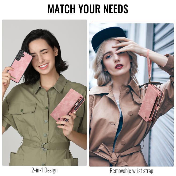 For Samsung Galaxy S25+ 5G CaseMe 008 Detachable Multifunctional Leather Phone Case(Pink) - Galaxy S25+ 5G Cases by CaseMe | Online Shopping South Africa | PMC TechLife | Buy Now Pay Later Mobicred