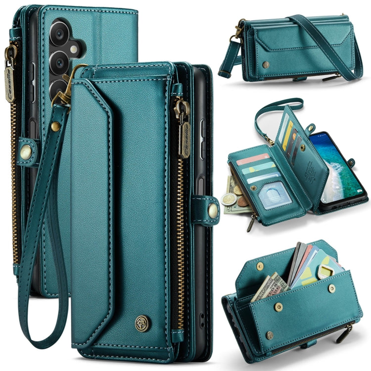 For Samsung Galaxy A16 5G CaseMe C36 Card Slots Zipper Wallet RFID Anti-theft Leather Phone Case(Blue)
