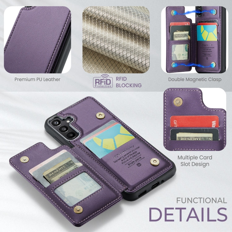 For Samsung Galaxy A16 5G CaseMe C22 Card Slots Holder RFID Anti-theft Phone Case(Purple)