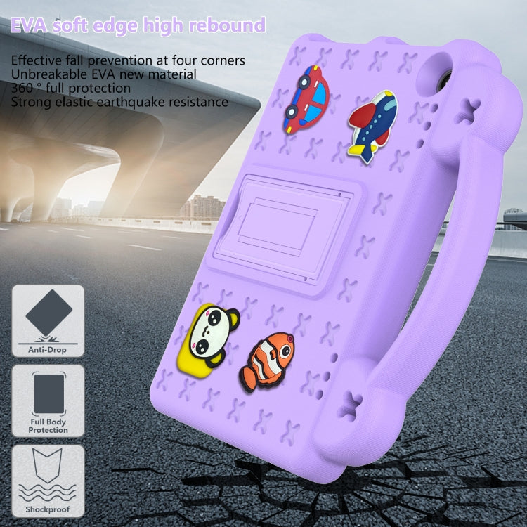 For Amazon Fire HD8 2024 / 2022 / HD8 Plus Handle Kickstand Children EVA Shockproof Tablet Case(LightPurple)