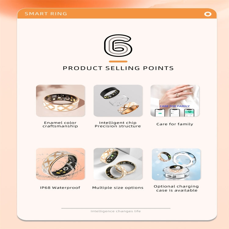 R10M SIZE 9 Smart Ring, Support Heart Rate / Blood Oxygen / Sleep Monitoring / Multiple Sports Modes(Rose Gold)
