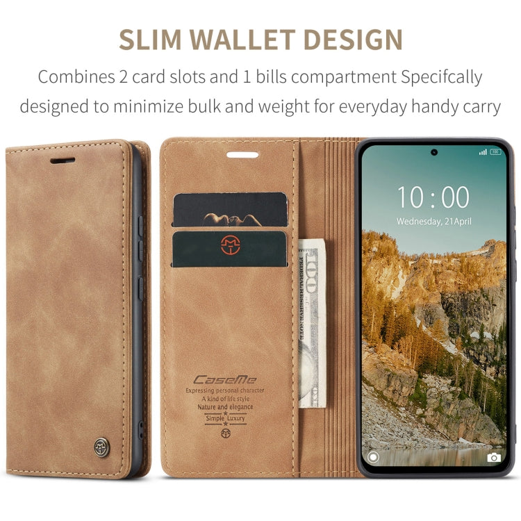 For Redmi Note 14 5G CaseMe 013 Multifunctional Horizontal Flip Leather Phone Case(Brown) - free shipping - PMC Jewellery - Order now!