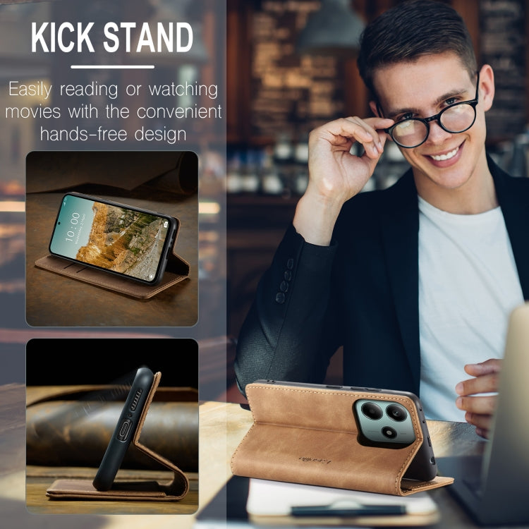 For Redmi Note 14 5G CaseMe 013 Multifunctional Horizontal Flip Leather Phone Case(Brown) - free shipping - PMC Jewellery - Order now!