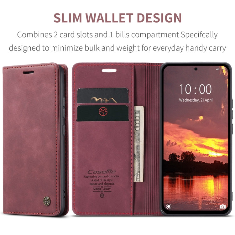 For Redmi Note 14 5G CaseMe 013 Multifunctional Horizontal Flip Leather Phone Case(Red)