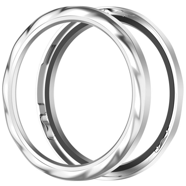 For Xiaomi Watch S4 Tempered Glass Film Hybrid Stainless Steel Watch Protective Ring(Silver Thread)