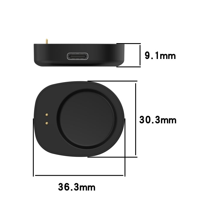 For Amazfit T-Rex 3 / Balance Type-C / USB-C Port Watch Charger Adapter Without Charging Cable(Black) - Charger by PMC Jewellery | Online Shopping South Africa | PMC Jewellery | Buy Now Pay Later Mobicred