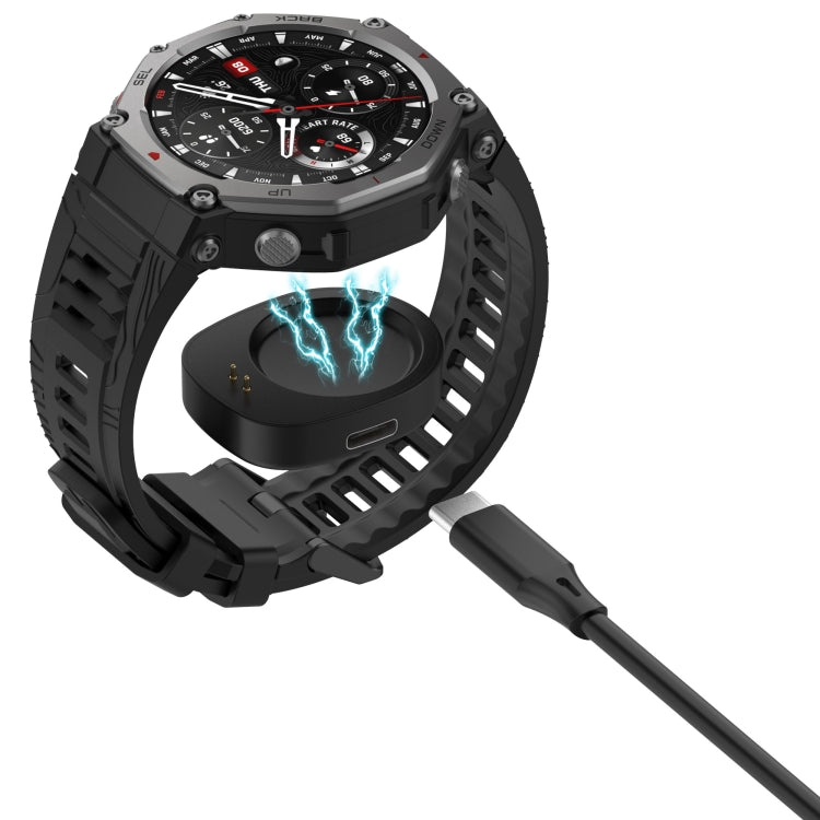 For Amazfit T-Rex 3 / Balance Type-C / USB-C Port Watch Charger Adapter Without Charging Cable(Black)
