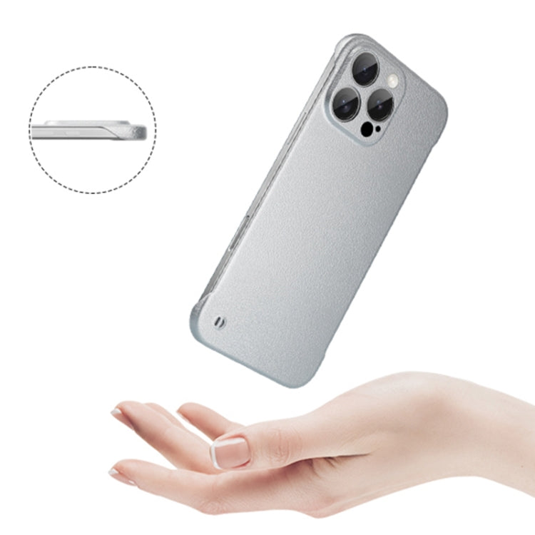 For iPhone 15 Plus Frameless Litchi Texture PC Phone Case(Graphite Black) - iPhone 15 Plus Cases by PMC Jewellery | Online Shopping South Africa | PMC Jewellery | Buy Now Pay Later Mobicred