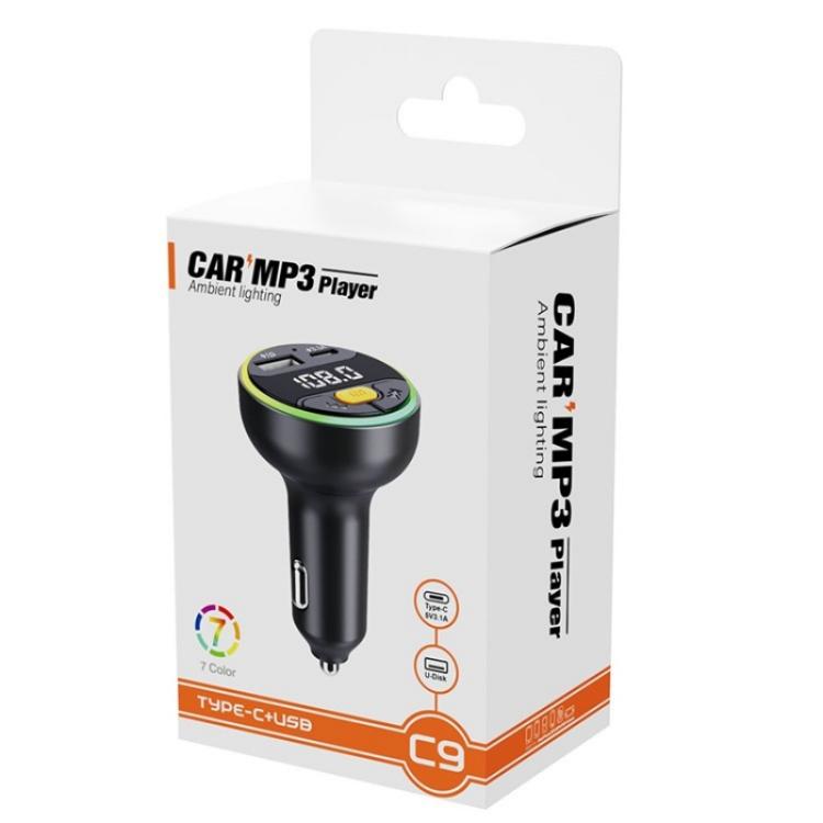C9 Digital Display FM Transmitter Multifunctional Bluetooth Car MP3 Player USB Type-C Charger - Car Charger by PMC TechLife | Online Shopping South Africa | PMC TechLife | Buy Now Pay Later Mobicred