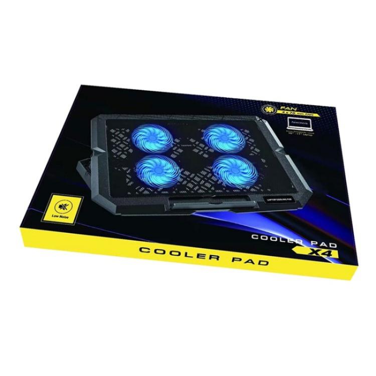X4 4 Fan 7-Speed Control Noiseless Height Adjustable Stand Laptop Cooling Pad - Cooling Pads by PMC TechLife | Online Shopping South Africa | PMC TechLife | Buy Now Pay Later Mobicred