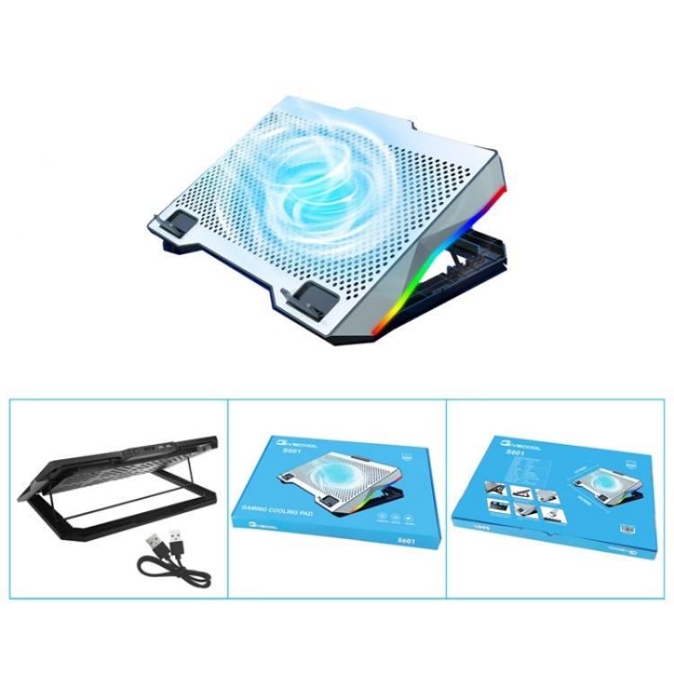S601 RGB Light Notebook Cooler Adjustable Height Gaming Laptop Cooling Pad - Cooling Pads by PMC TechLife | Online Shopping South Africa | PMC TechLife | Buy Now Pay Later Mobicred