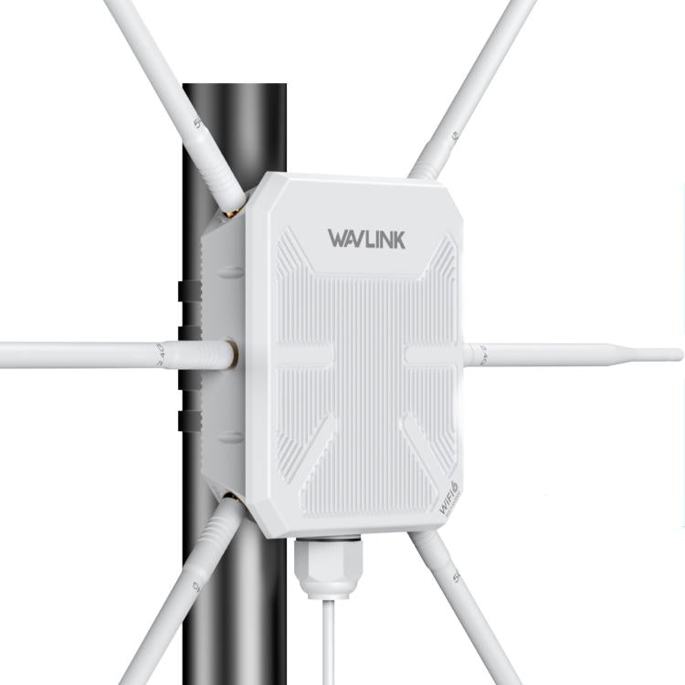 WAVLINK WN588HX3 AX3000 Outdoor WiFi Extender with 6 Antennas Dual Band WiFi Repeater, Plug:AU Plug