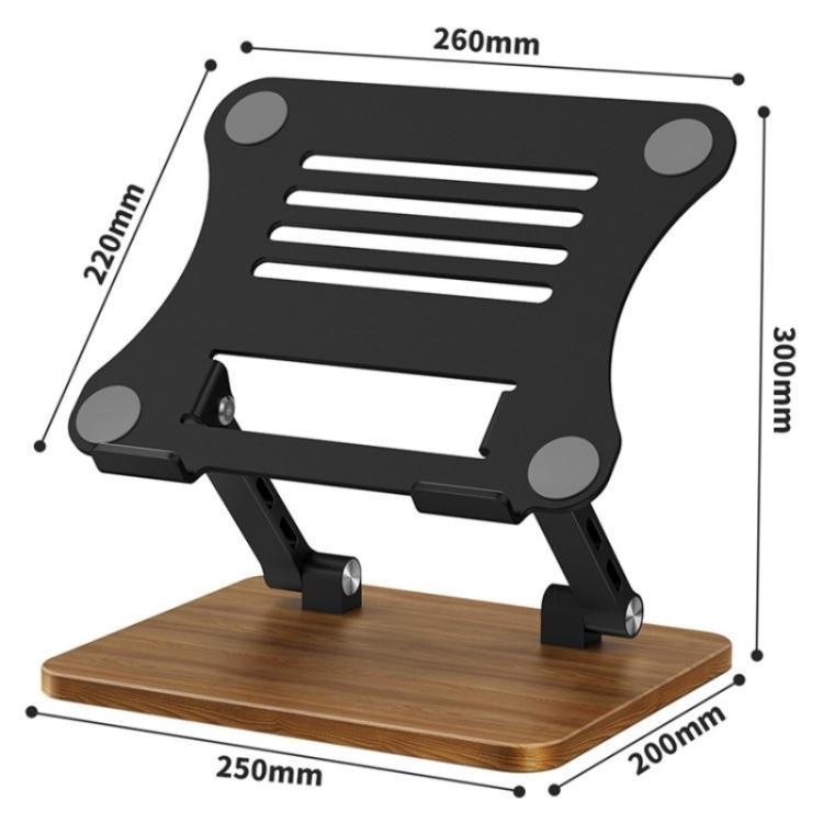 J32 Foldable Wood Base Desktop Metal Phone Holder Adjustable Laptop Stand(Grey) - Laptop Stand by PMC Jewellery | Online Shopping South Africa | PMC Jewellery | Buy Now Pay Later Mobicred