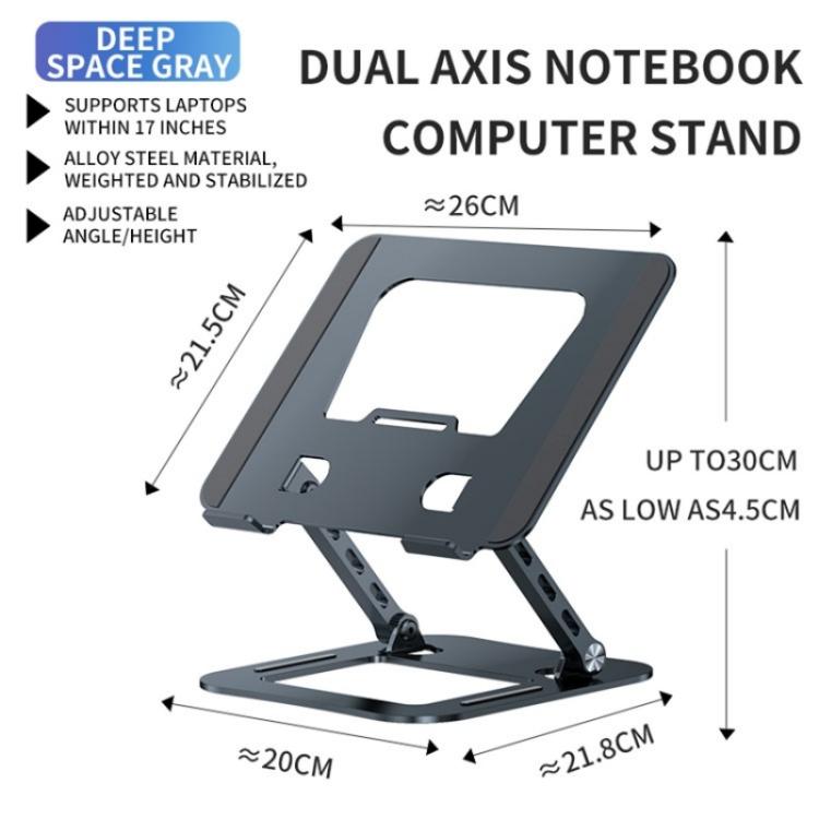 J30 Portable Desktop Adjustable Foldable Alloy Steel Laptop Cooling Stand(Silver) - Laptop Stand by PMC Jewellery | Online Shopping South Africa | PMC Jewellery | Buy Now Pay Later Mobicred