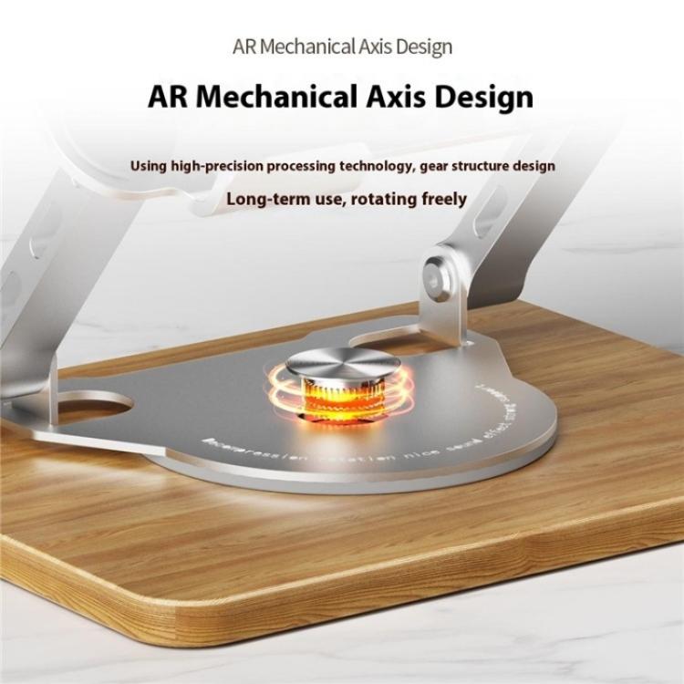 J31 Foldable 360-Degree Rotating Laptop Metal Wood Cooling Stand(Silver) - Laptop Stand by PMC Jewellery | Online Shopping South Africa | PMC Jewellery | Buy Now Pay Later Mobicred