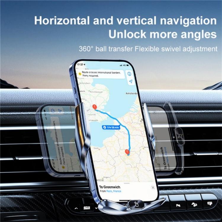 Q15 Car Vehicle Navigation Phone Holder Car Air Vent Mount Magnetic Wireless Charging Stand(Silver) - Wireless Charging Pads by PMc TechLife | Online Shopping South Africa | PMc TechLife | Buy Now Pay Later Mobicred