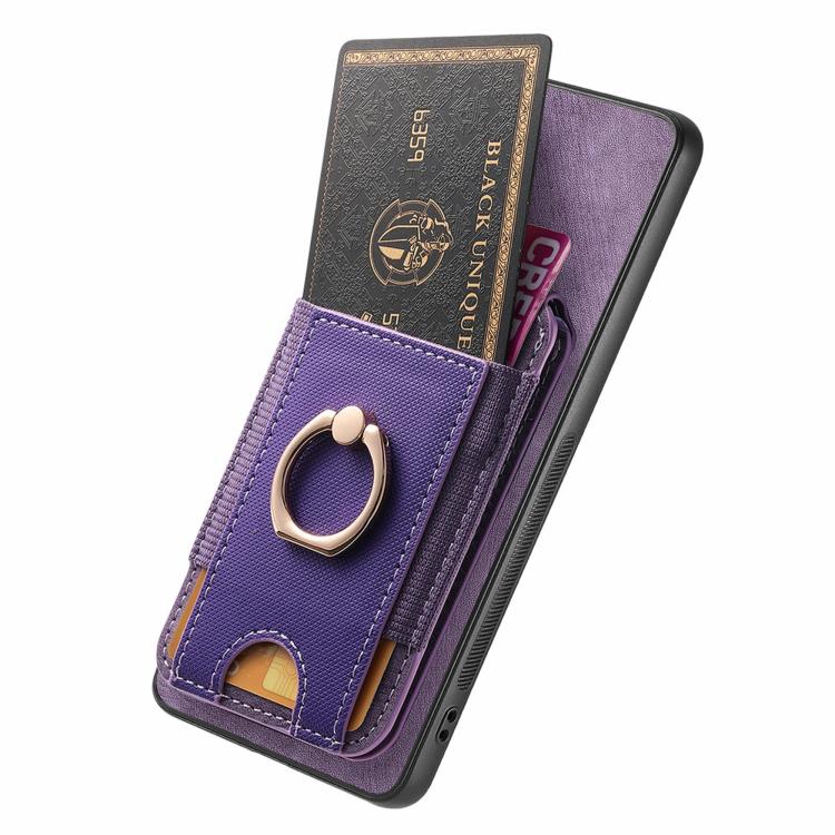 For Motorola Moto G Power 5G 2024 Retro Splitable Magnetic Stand Card Bag Leather Phone Case(Purple)