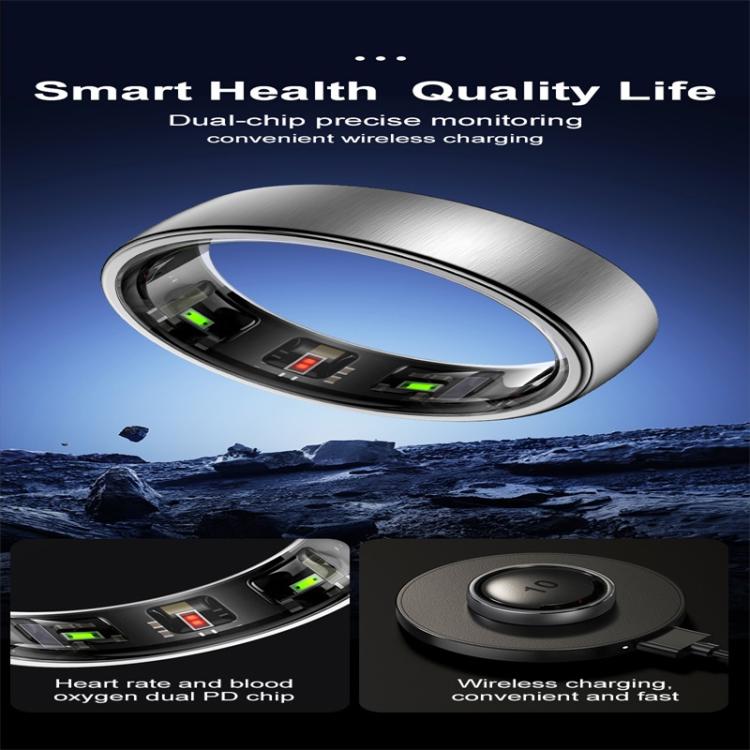 R10 SIZE 12 Smart Ring, Support Heart Rate / Blood Oxygen / Sleep / Multiple Sports Modes(Silver) - free shipping - PMC Jewellery - Order now!