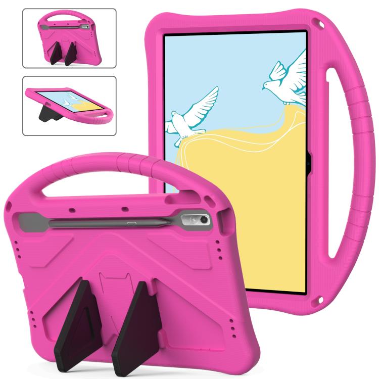 For NEC Lavie Tab T11 T1175FAS EVA Shockproof Tablet Case with Holder(Rose Red)