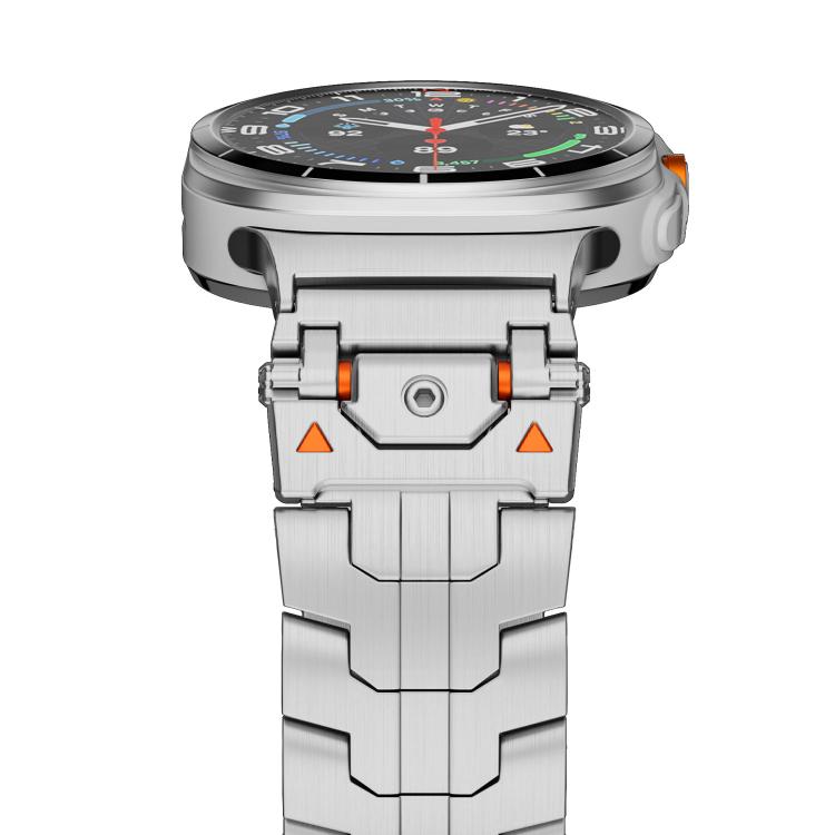 For Samsung Galaxy Watch 7 Ultra 47mm Stainless Steel Butterfly Buckle Metal Watch Band(Silver)