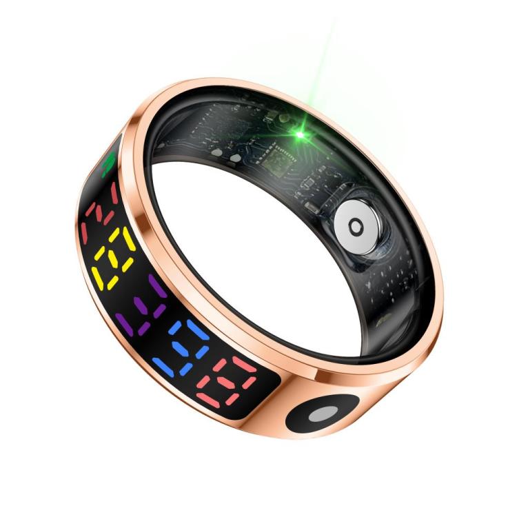 R12 SIZE 8 Smart Ring, Support Heart Rate / Blood Oxygen / Sleep / Multiple Sports Modes(Gold)