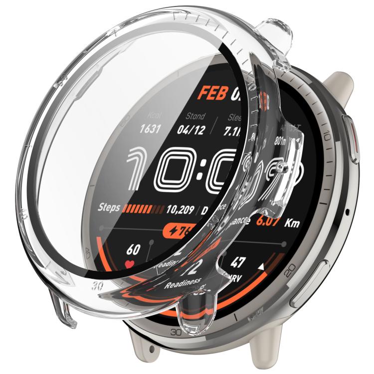 For Amazfit Active 2 A2437 Tempered Film Integrated PC Watch Protective Case(Transparent Color)