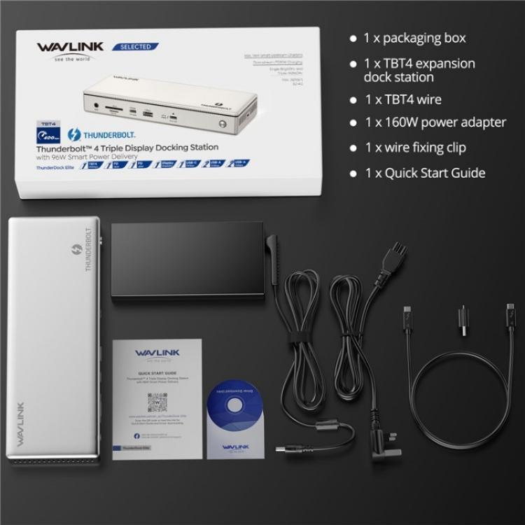 WAVLINK UTD45 96W Charging 8K / 4K Display Thunderbolt 4 Docking Station 13-in-1 Hub(UK Plug) - free shipping - PMC Jewellery - Order now!
