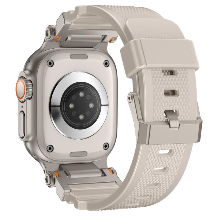 For Apple Watch 46mm / 49mm / 45mm / 44mm Kalebol Outdoor Explorer Metal Connector TPU Watch Band(Titanium Starlight)