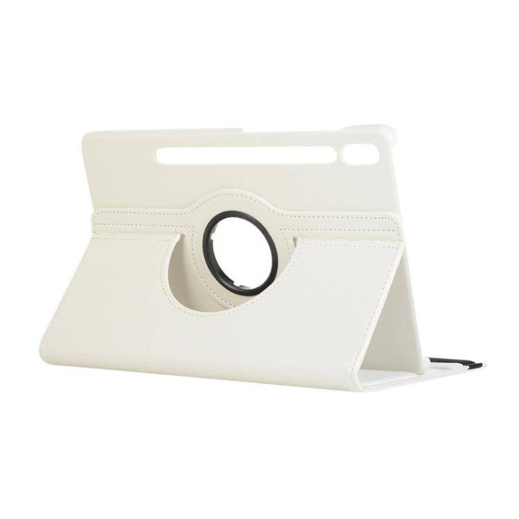 For Samsung Galaxy Tab S10+ / S9 FE+ / S9+ ENKAY 360 Degree Rotation Litchi Leather Smart Tablet Case(White) - free shipping - PMC Jewellery - Order now!