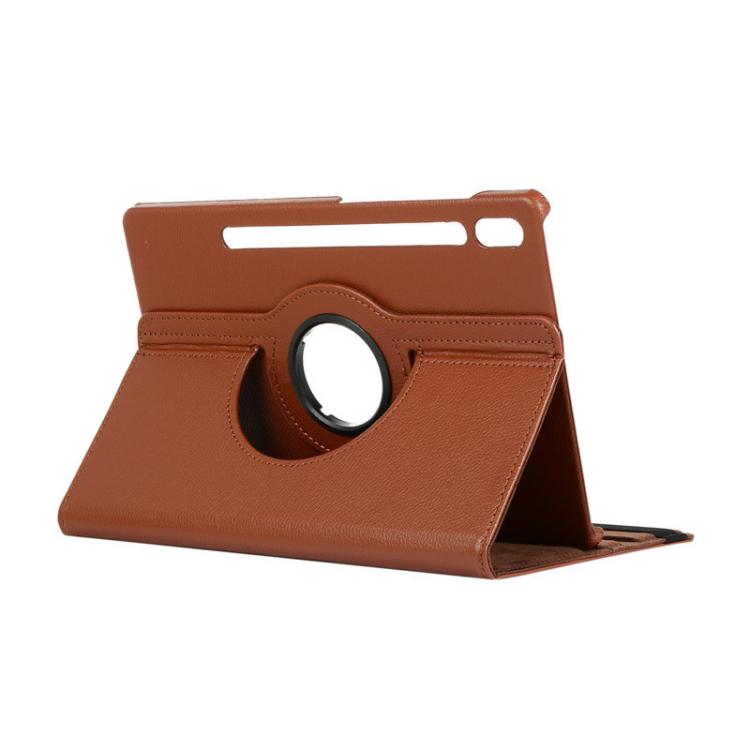 For Samsung Galaxy Tab S10+ / S9 FE+ / S9+ ENKAY 360 Degree Rotation Litchi Leather Smart Tablet Case(Brown) - free shipping - PMC Jewellery - Order now!