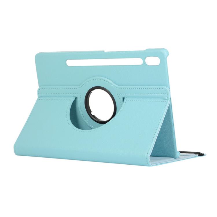 For Samsung Galaxy Tab S10 Ultra / S9 Ultra ENKAY 360 Degree Rotation Litchi Leather Smart Tablet Case(Light Blue) - free shipping - PMC Jewellery - Order now!
