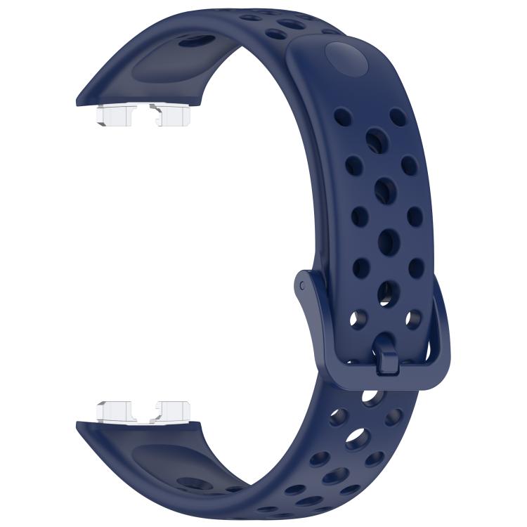 For Huawei Band 10 / 9 / 8 Metal Head Round Hole Nail Button Silicone Watch Band(Original Blue)