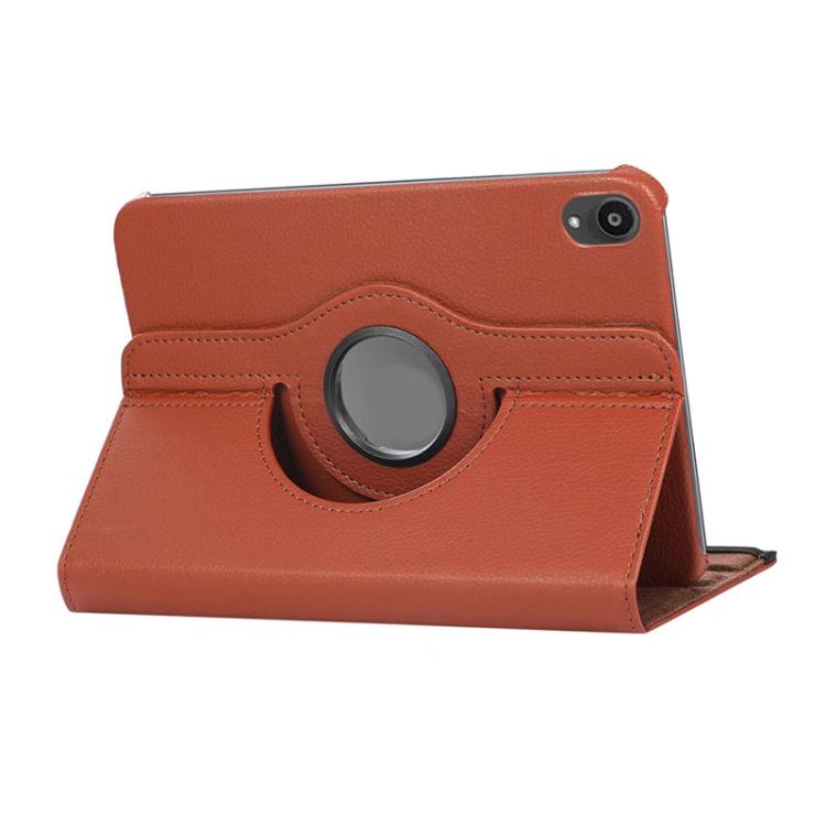 For iPad mini 2024 / mini 6 ENKAY 360 Degree Rotation Litchi Leather Smart Tablet Case(Brown) - free shipping - PMC Jewellery - Order now!