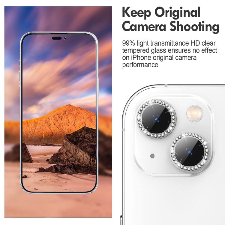 For iPhone 17 Air Kalebol Individual Camera Lens Diamond Ring Protector(Silver) - iPhone 17 Air Tempered Glass by Kalebol | Online Shopping South Africa | PMC Jewellery | Buy Now Pay Later Mobicred