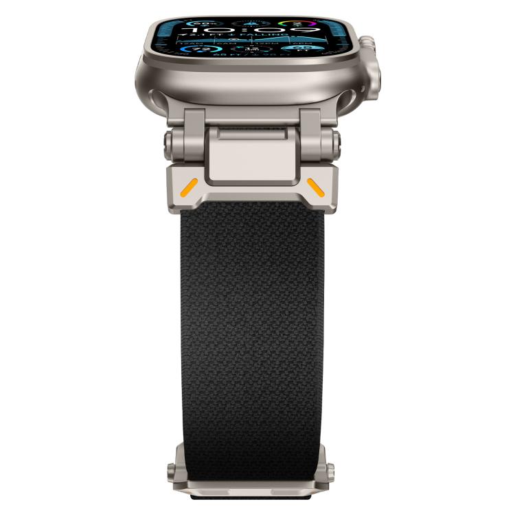 For Apple Watch 46mm / 49mm / 45mm / 44mm Explorer Polyester Nylon Watch Band(Titanium Black)