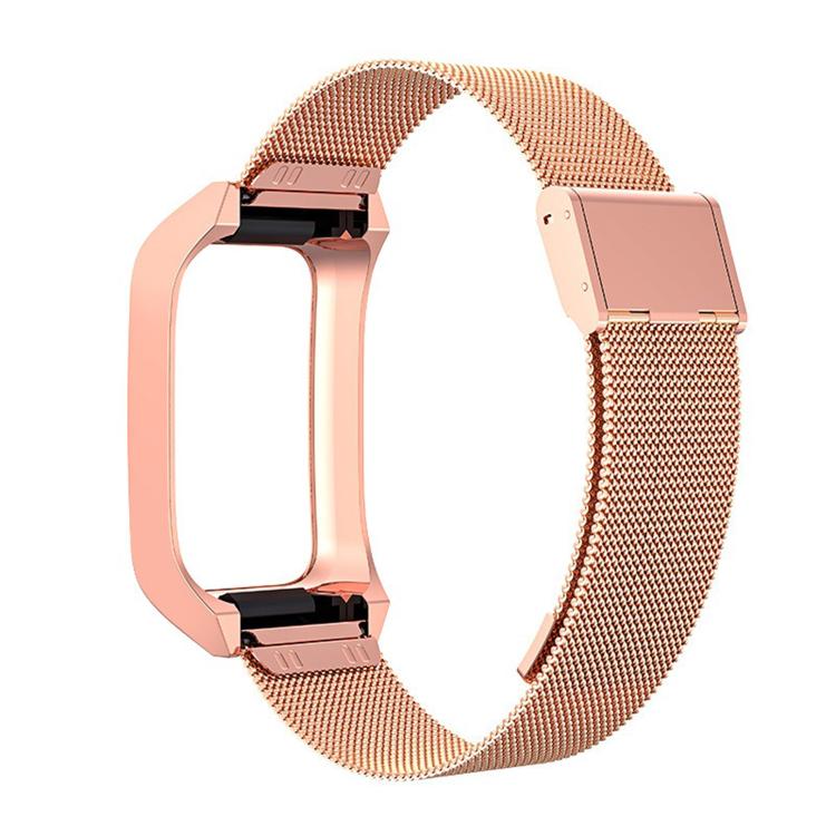 For Xiaomi Mi Band 7 Pro Stainless Steel Frame Integrated Milanese Buckle Metal Watch Band(Rose Gold)